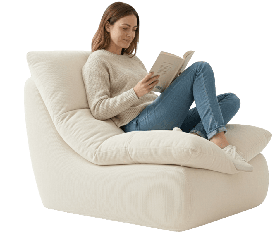 Person relaxing on Wombat Joey sofa